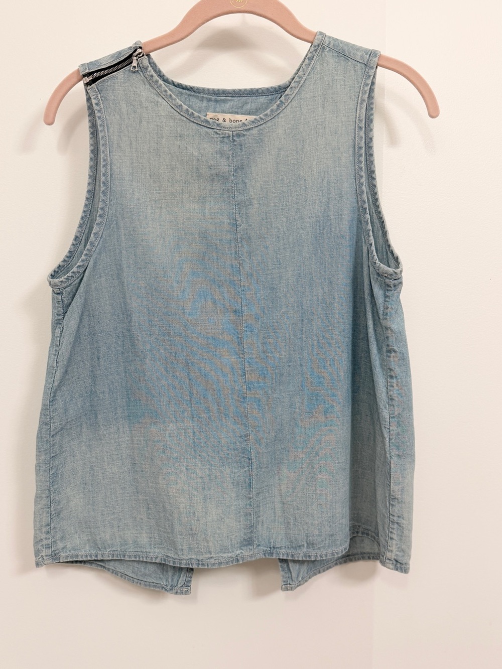 rag & bone Light Blue Denim Sleeveless Tank - XS